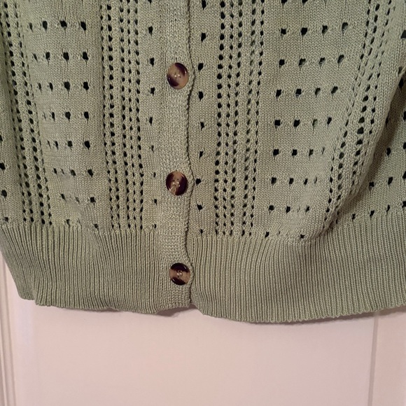 Mint Green Knit Cardigan with Buttons - Picture 4 of 7